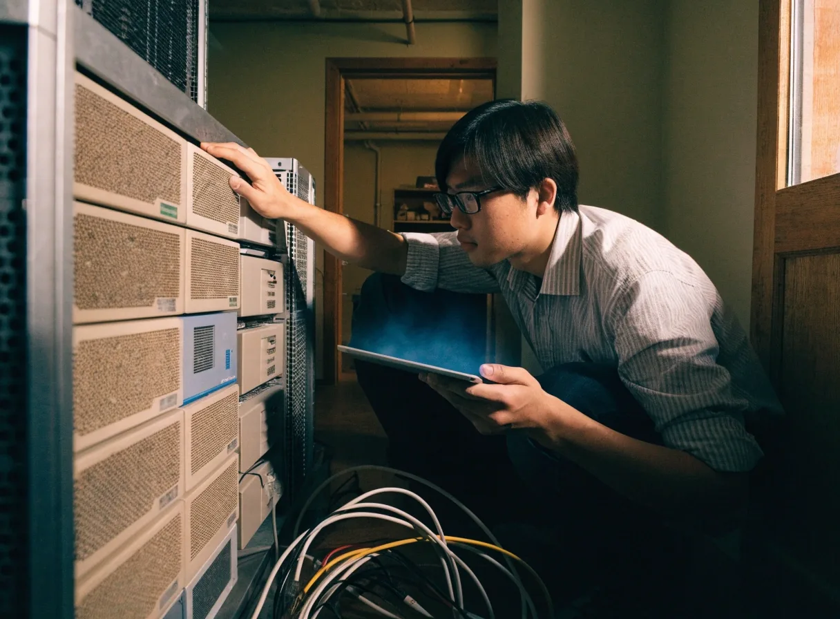 레거시 화면 자동화와 클라우드 연동 작업을 나란히 보여주는 책상